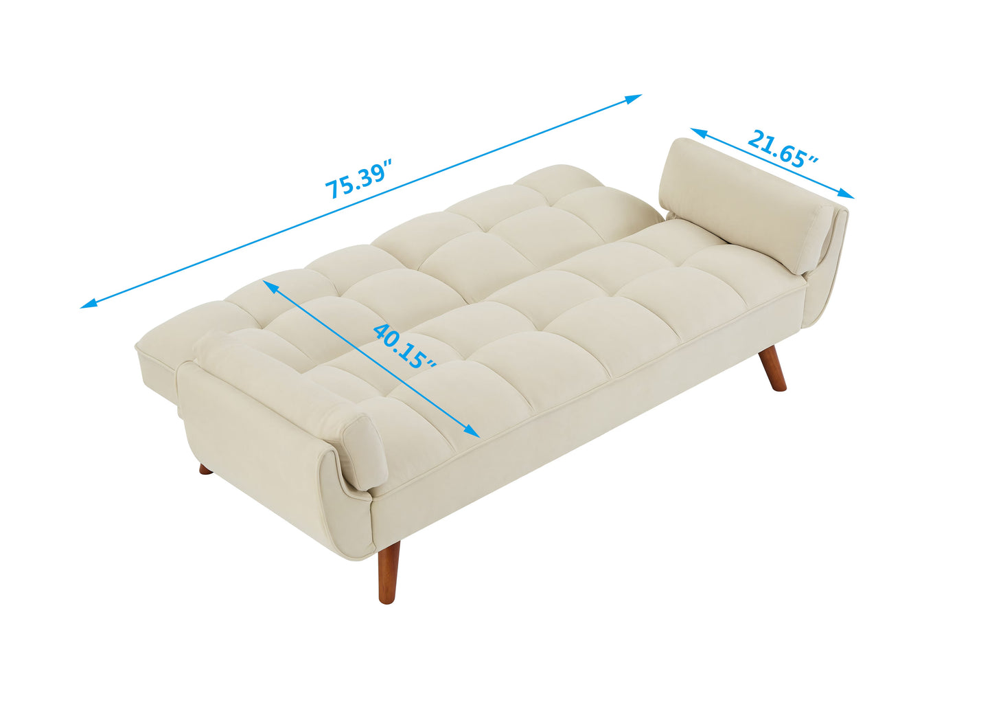 Beige sofa with wooden legs designed for comfort and style in modern living spaces