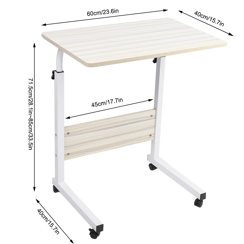 Portable laptop desk for home office with adjustable height and rolling wheels for easy mobility